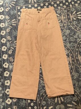 Monoprix Paris Kids Wide-Leg Casual Bottoms in Light Peachy pink